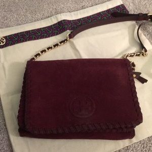 Tory Burch Burgundy Marion Crossbody